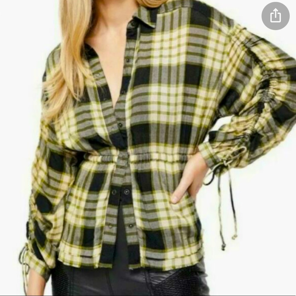 Free People Pacific Dawn Plaid Shirt